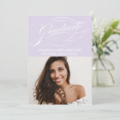 STIJLVOLE ELEGANTE SCRIPT 2 AFSTUDEERPARTY UITNODI KAART (Staand voorkant)
