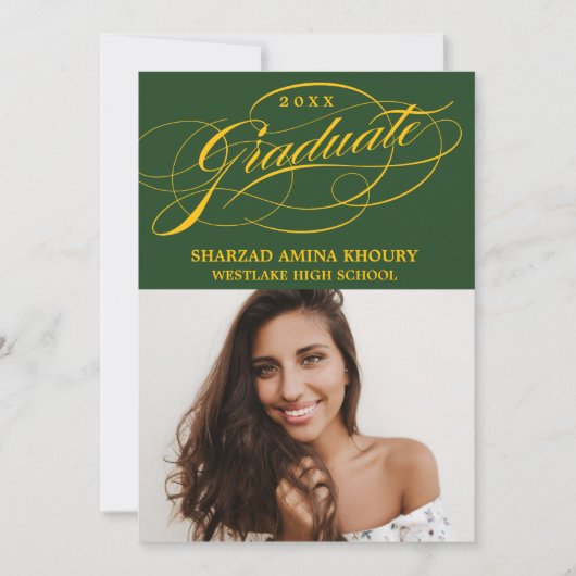 STIJLVOLE ELEGANTE SCRIPT 2 AFSTUDEERPARTY UITNODI KAART (Voorkant)
