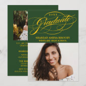STIJLVOLE ELEGANTE SCRIPT 2 AFSTUDEERPARTY UITNODI KAART (Voorkant / Achterkant)