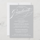STIJLVOLE ELEGANTE SCRIPT AFSTUDEERFEEST UITNODIGI KAART (Voorkant)