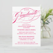 STIJLVOLE ELEGANTE SCRIPT AFSTUDEERFEEST UITNODIGI KAART (Staand voorkant)