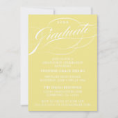 STIJLVOLE ELEGANTE SCRIPT AFSTUDEERFEEST UITNODIGI KAART (Voorkant)