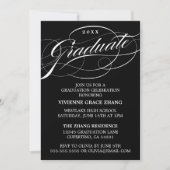 STIJLVOLE ELEGANTE SCRIPT AFSTUDEERFEEST UITNODIGI KAART (Voorkant)
