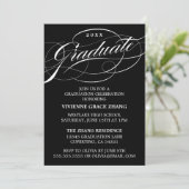 STIJLVOLE ELEGANTE SCRIPT AFSTUDEERFEEST UITNODIGI KAART (Staand voorkant)