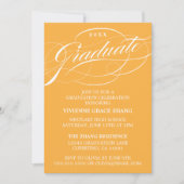 STIJLVOLE ELEGANTE SCRIPT AFSTUDEERFEEST UITNODIGI KAART (Voorkant)