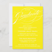 STIJLVOLE ELEGANTE SCRIPT AFSTUDEERFEEST UITNODIGI KAART (Voorkant)