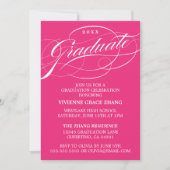 STIJLVOLE ELEGANTE SCRIPT AFSTUDEERFEEST UITNODIGI KAART (Voorkant)