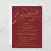 STIJLVOLE ELEGANTE SCRIPT AFSTUDEERFEEST UITNODIGI KAART (Voorkant)