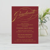 STIJLVOLE ELEGANTE SCRIPT AFSTUDEERFEEST UITNODIGI KAART (Staand voorkant)