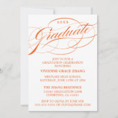 STIJLVOLE ELEGANTE SCRIPT AFSTUDEERFEEST UITNODIGI KAART (Voorkant)