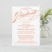 STIJLVOLE ELEGANTE SCRIPT AFSTUDEERFEEST UITNODIGI KAART (Staand voorkant)