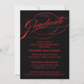 STIJLVOLE ELEGANTE SCRIPT AFSTUDEERFEEST UITNODIGI KAART (Voorkant)
