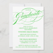 STIJLVOLE ELEGANTE SCRIPT AFSTUDEERFEEST UITNODIGI KAART (Voorkant)