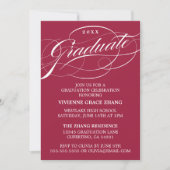 STIJLVOLE ELEGANTE SCRIPT AFSTUDEERFEEST UITNODIGI KAART (Voorkant)
