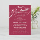 STIJLVOLE ELEGANTE SCRIPT AFSTUDEERFEEST UITNODIGI KAART (Staand voorkant)
