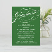 STIJLVOLE ELEGANTE SCRIPT AFSTUDEERFEEST UITNODIGI KAART (Staand voorkant)