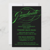 STIJLVOLE ELEGANTE SCRIPT AFSTUDEERFEEST UITNODIGI KAART (Voorkant)