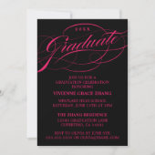 STIJLVOLE ELEGANTE SCRIPT AFSTUDEERPARTY UITNODIGI KAART (Voorkant)