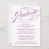 STIJLVOLE ELEGANTE SCRIPT AFSTUDEERPARTY UITNODIGI KAART (Voorkant)