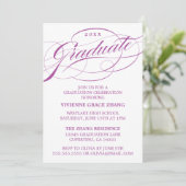 STIJLVOLE ELEGANTE SCRIPT AFSTUDEERPARTY UITNODIGI KAART (Staand voorkant)