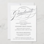 STIJLVOLE ELEGANTE SCRIPT AFSTUDEERPARTY UITNODIGI KAART (Voorkant)