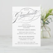 STIJLVOLE ELEGANTE SCRIPT AFSTUDEERPARTY UITNODIGI KAART (Staand voorkant)