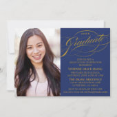 STIJLVOLE ELEGANTE SCRIPT AFSTUDEERPARTY UITNODIGI KAART (Voorkant)
