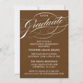 STIJLVOLE ELEGANTE SCRIPT AFSTUDEERPARTY UITNODIGI KAART (Voorkant)