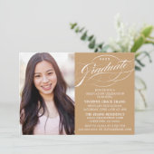 STIJLVOLE ELEGANTE SCRIPT AFSTUDEERPARTY UITNODIGI KAART (Staand voorkant)