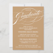 STIJLVOLE ELEGANTE SCRIPT AFSTUDEERPARTY UITNODIGI KAART (Voorkant)