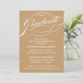 STIJLVOLE ELEGANTE SCRIPT AFSTUDEERPARTY UITNODIGI KAART (Staand voorkant)