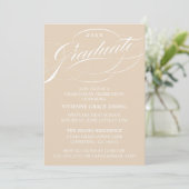 STIJLVOLE ELEGANTE SCRIPT AFSTUDEERPARTY UITNODIGI KAART (Staand voorkant)