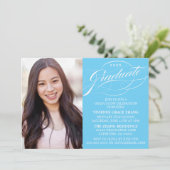 STIJLVOLE ELEGANTE SCRIPT AFSTUDEERPARTY UITNODIGI KAART (Staand voorkant)