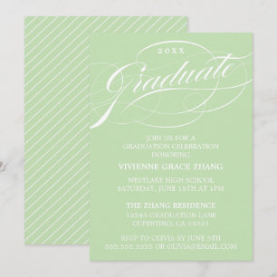 STIJLVOLE ELEGANTE SCRIPT AFSTUDEERPARTY UITNODIGI KAART