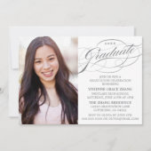 STIJLVOLE ELEGANTE SCRIPT AFSTUDEERPARTY UITNODIGI KAART (Voorkant)