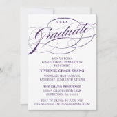 STIJLVOLE ELEGANTE SCRIPT AFSTUDEERPARTY UITNODIGI KAART (Voorkant)