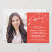 STIJLVOLE ELEGANTE SCRIPT AFSTUDEERPARTY UITNODIGI KAART (Voorkant)