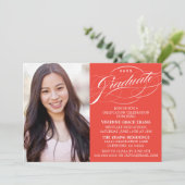 STIJLVOLE ELEGANTE SCRIPT AFSTUDEERPARTY UITNODIGI KAART (Staand voorkant)