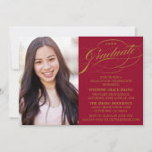 STIJLVOLE ELEGANTE SCRIPT AFSTUDEERPARTY UITNODIGI KAART (Voorkant)