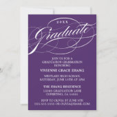 STIJLVOLE ELEGANTE SCRIPT AFSTUDEERPARTY UITNODIGI KAART (Voorkant)