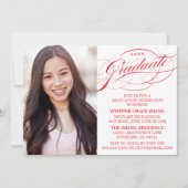 STIJLVOLE ELEGANTE SCRIPT AFSTUDEERPARTY UITNODIGI KAART (Voorkant)