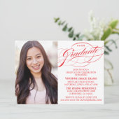 STIJLVOLE ELEGANTE SCRIPT AFSTUDEERPARTY UITNODIGI KAART (Staand voorkant)