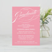 STIJLVOLE ELEGANTE SCRIPT AFSTUDEERPARTY UITNODIGI KAART (Staand voorkant)