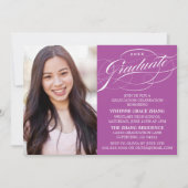 STIJLVOLE ELEGANTE SCRIPT AFSTUDEERPARTY UITNODIGI KAART (Voorkant)