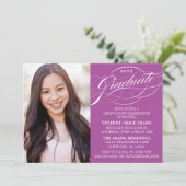 STIJLVOLE ELEGANTE SCRIPT AFSTUDEERPARTY UITNODIGI KAART (Staand voorkant)