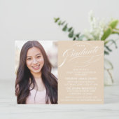STIJLVOLE ELEGANTE SCRIPT AFSTUDEERPARTY UITNODIGI KAART (Staand voorkant)