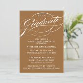 STIJLVOLE ELEGANTE SCRIPT AFSTUDEERPARTY UITNODIGI KAART (Staand voorkant)