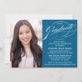 STIJLVOLE ELEGANTE SCRIPT AFSTUDEERPARTY UITNODIGI KAART (Voorkant)