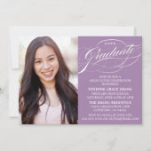 STIJLVOLE ELEGANTE SCRIPT AFSTUDEERPARTY UITNODIGI KAART (Voorkant)