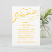STIJLVOLE ELEGANTE SCRIPT AFSTUDEERPARTY UITNODIGI KAART (Staand voorkant)